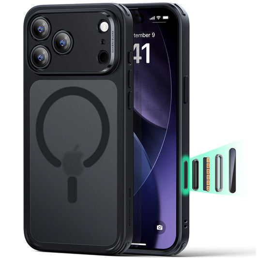 Husa MagSafe pentru Apple iPhone 17 Pro, ESR, Classic Hybrid, Neagra Satinata