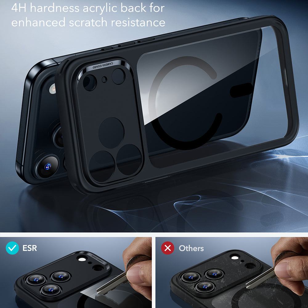 Husa MagSafe pentru Apple iPhone 17 Pro, ESR, Classic Hybrid, Neagra Transparenta