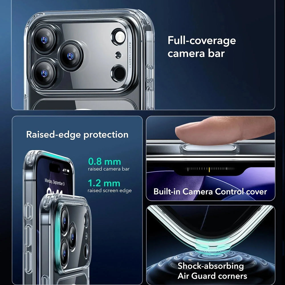 Husa MagSafe pentru Apple iPhone 17 Pro, ESR, Classic Hybrid, Transparenta