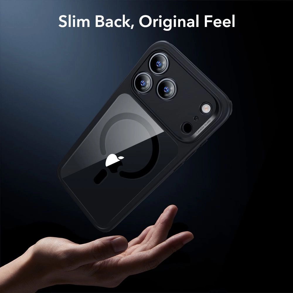 Husa MagSafe pentru Apple iPhone 17 Pro, ESR, Classic Hybrid with Screen Protector, Neagra Transparenta