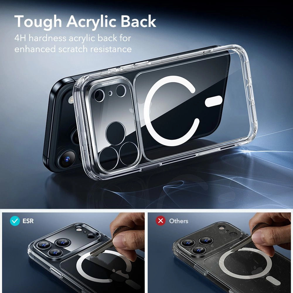 Husa MagSafe pentru Apple iPhone 17 Pro, ESR, Classic Hybrid with Screen Protector, Transparenta