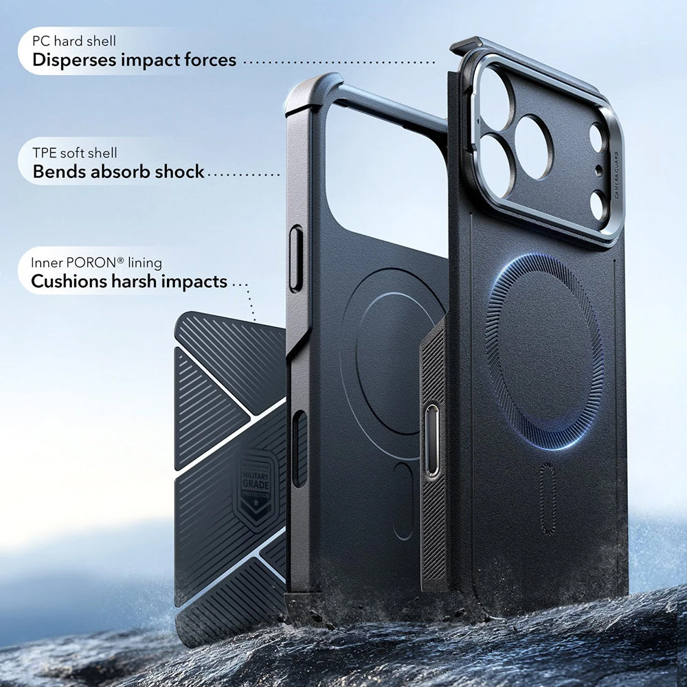 Husa MagSafe pentru Apple iPhone 17 Pro, ESR, Cyber Armor Kickstand, Neagra