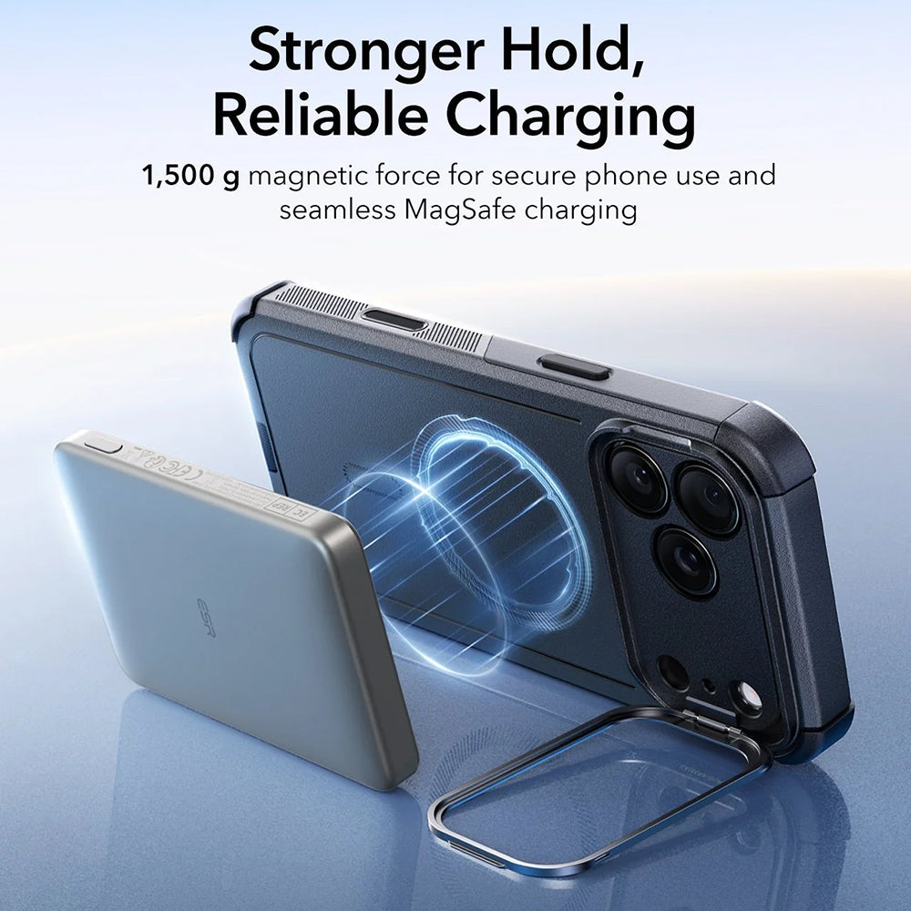Husa MagSafe pentru Apple iPhone 17 Pro, ESR, Cyber Armor Kickstand, Neagra