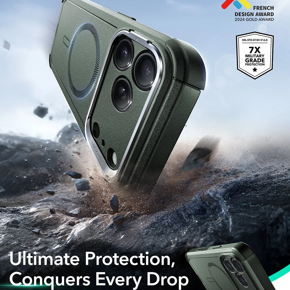 Husa MagSafe pentru Apple iPhone 17 Pro, ESR, Cyber Armor Kickstand, Verde