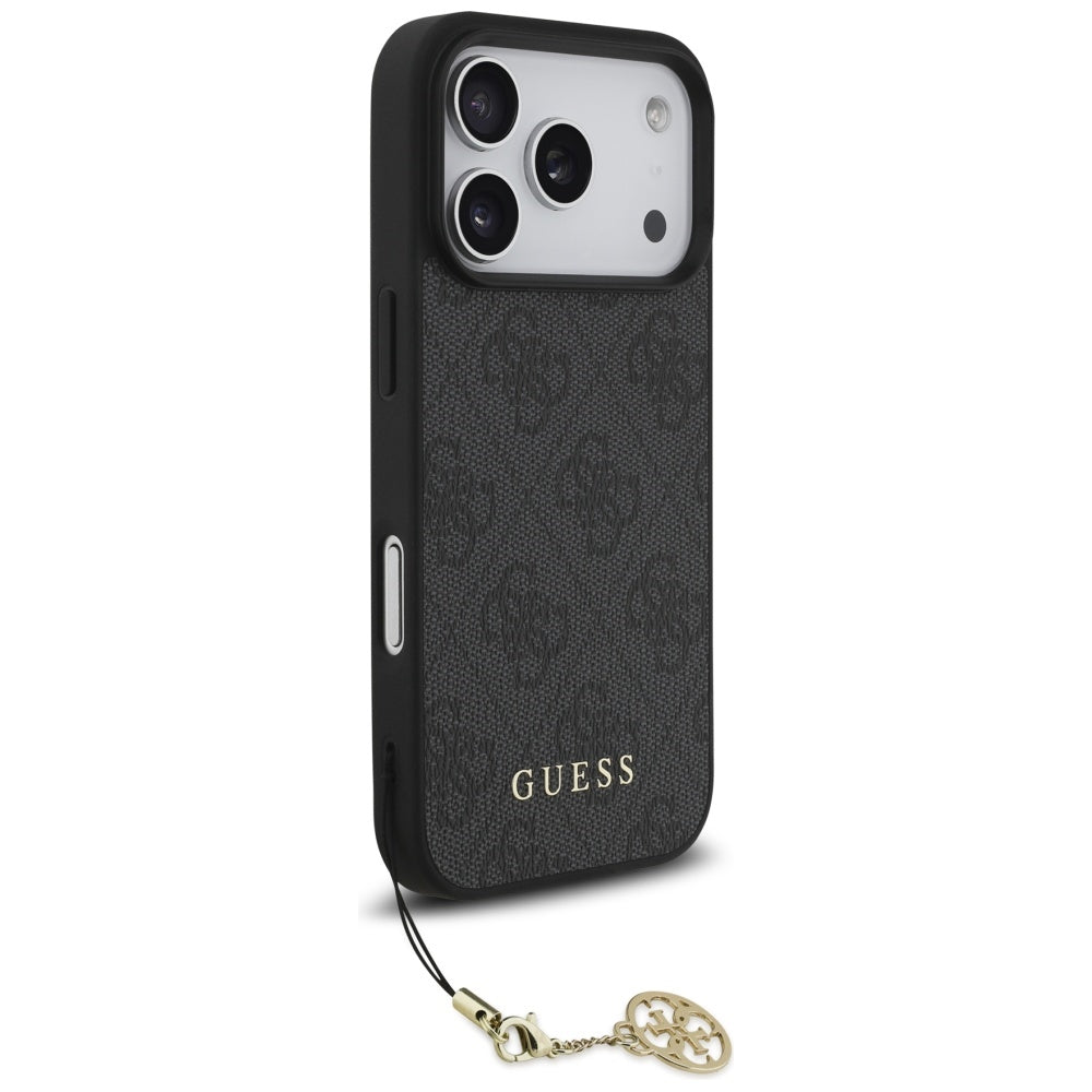 Husa MagSafe pentru Apple iPhone 17 Pro, Guess, 4G Charm Cradle, Neagra
