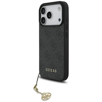 Husa MagSafe pentru Apple iPhone 17 Pro, Guess, 4G Charm Cradle, Neagra