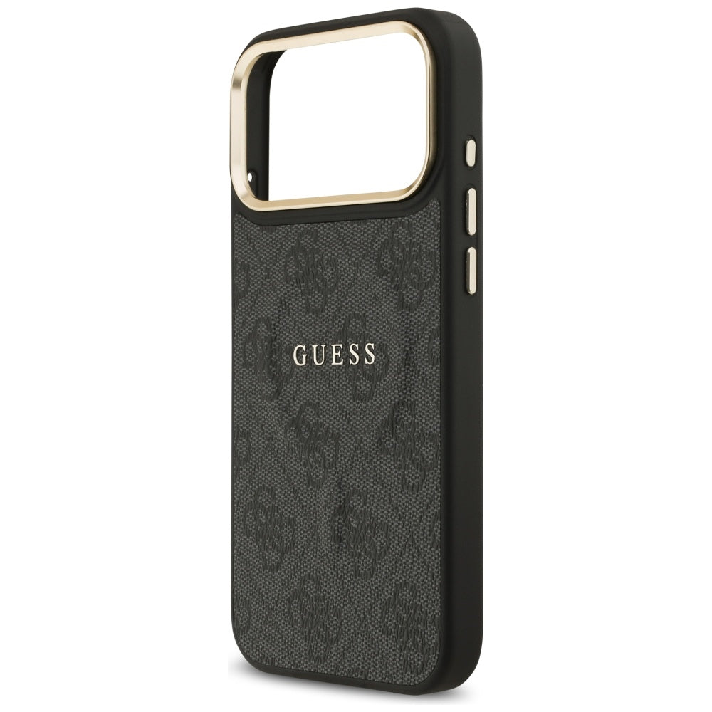 Husa MagSafe pentru Apple iPhone 17 Pro, Guess, 4G Classic, Neagra