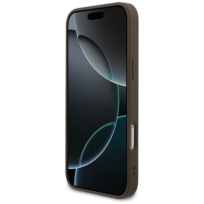 Husa MagSafe pentru Apple iPhone 17 Pro, Guess, 4G Ring Classic Logo, Maro