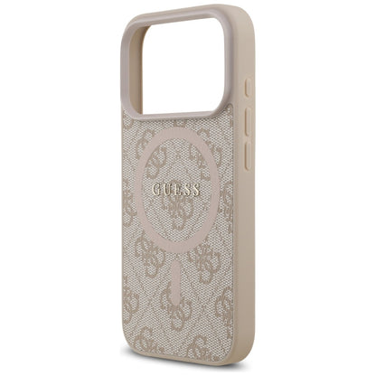 Husa MagSafe pentru Apple iPhone 17 Pro, Guess, 4G Ring Classic Logo, Roz