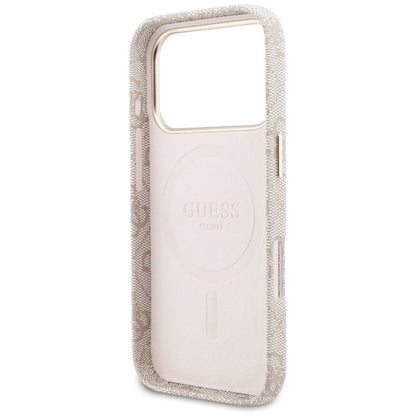 Husa MagSafe pentru Apple iPhone 17 Pro, Guess, 4G Script Logo, Roz