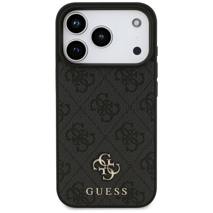 Husa MagSafe pentru Apple iPhone 17 Pro, Guess, 4G Small and Classic Logo, Neagra