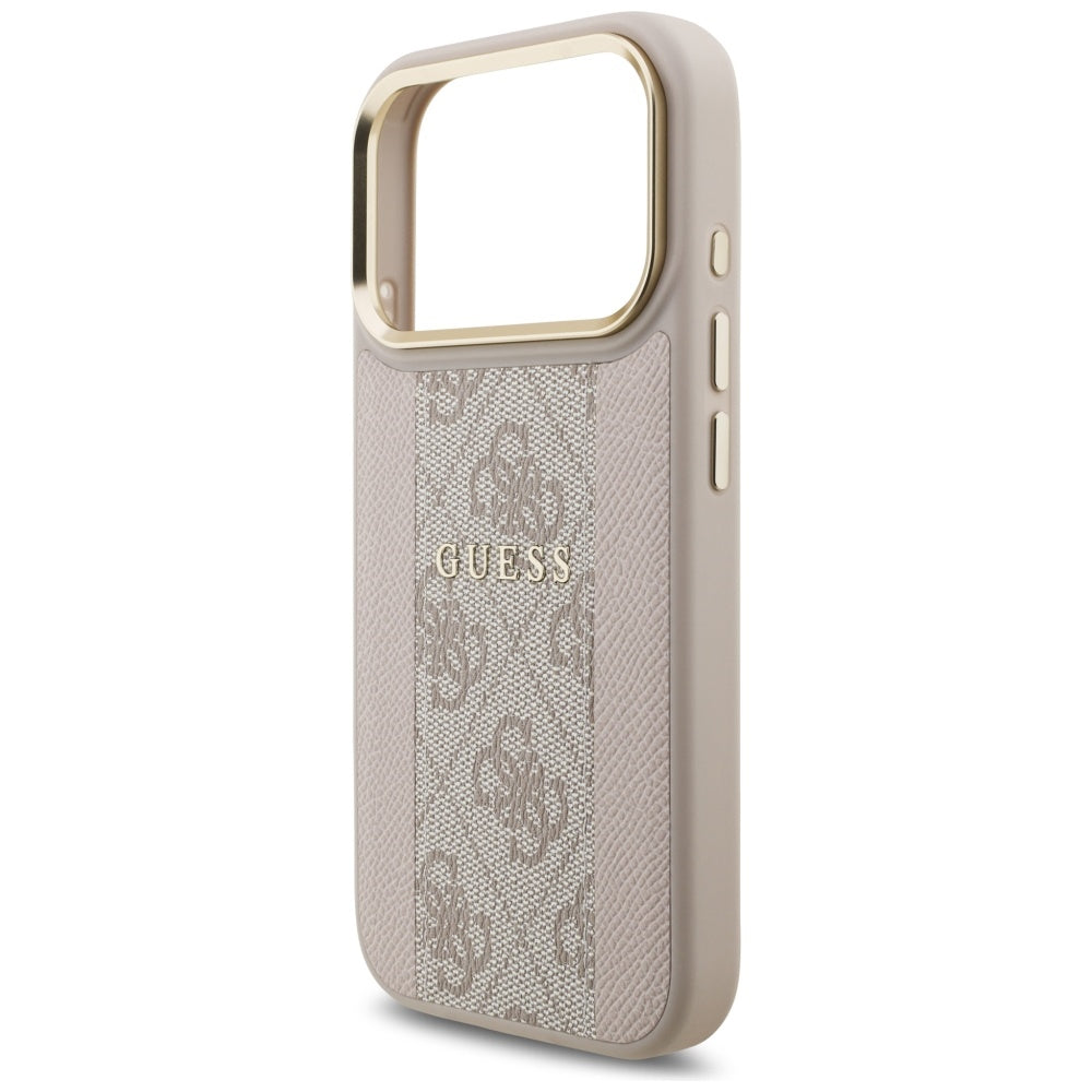 Husa MagSafe pentru Apple iPhone 17 Pro, Guess, 4G Stripe, Roz