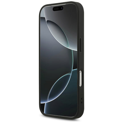 Husa MagSafe pentru Apple iPhone 17 Pro, Guess, 4G Triangle Strass, Neagra