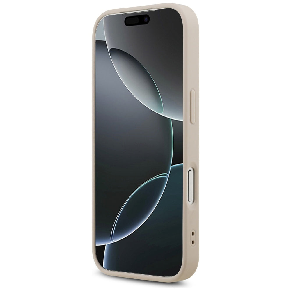 Husa MagSafe pentru Apple iPhone 17 Pro, Guess, 4G Triangle Strass, Roz