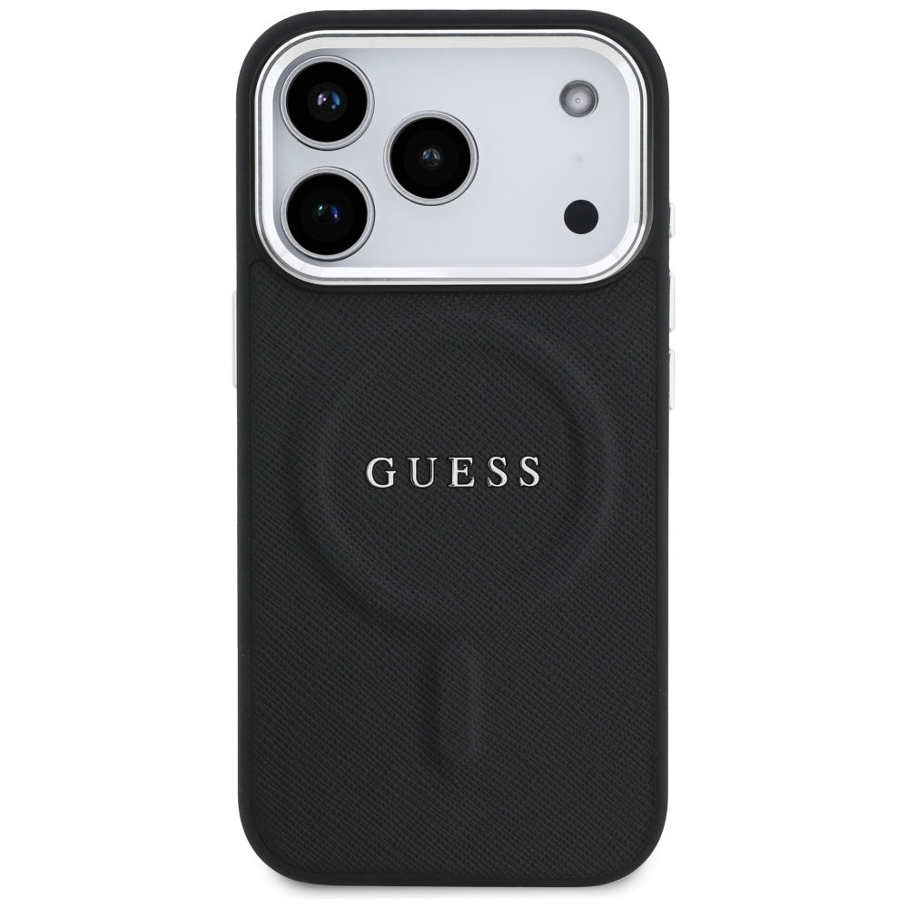 Husa MagSafe pentru Apple iPhone 17 Pro, Guess, Classic Logo, Neagra