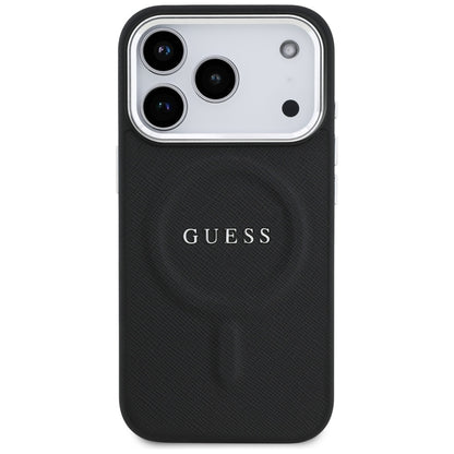 Husa MagSafe pentru Apple iPhone 17 Pro, Guess, Classic Logo, Neagra