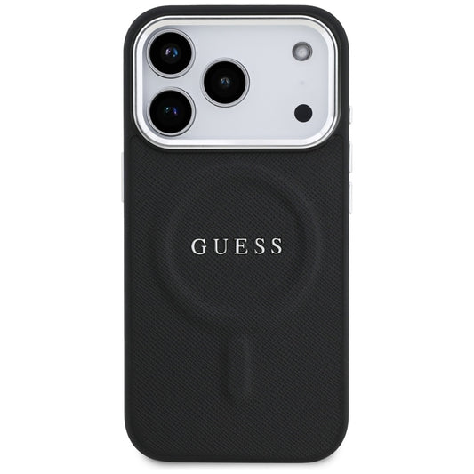 Husa MagSafe pentru Apple iPhone 17 Pro, Guess, Classic Logo, Neagra