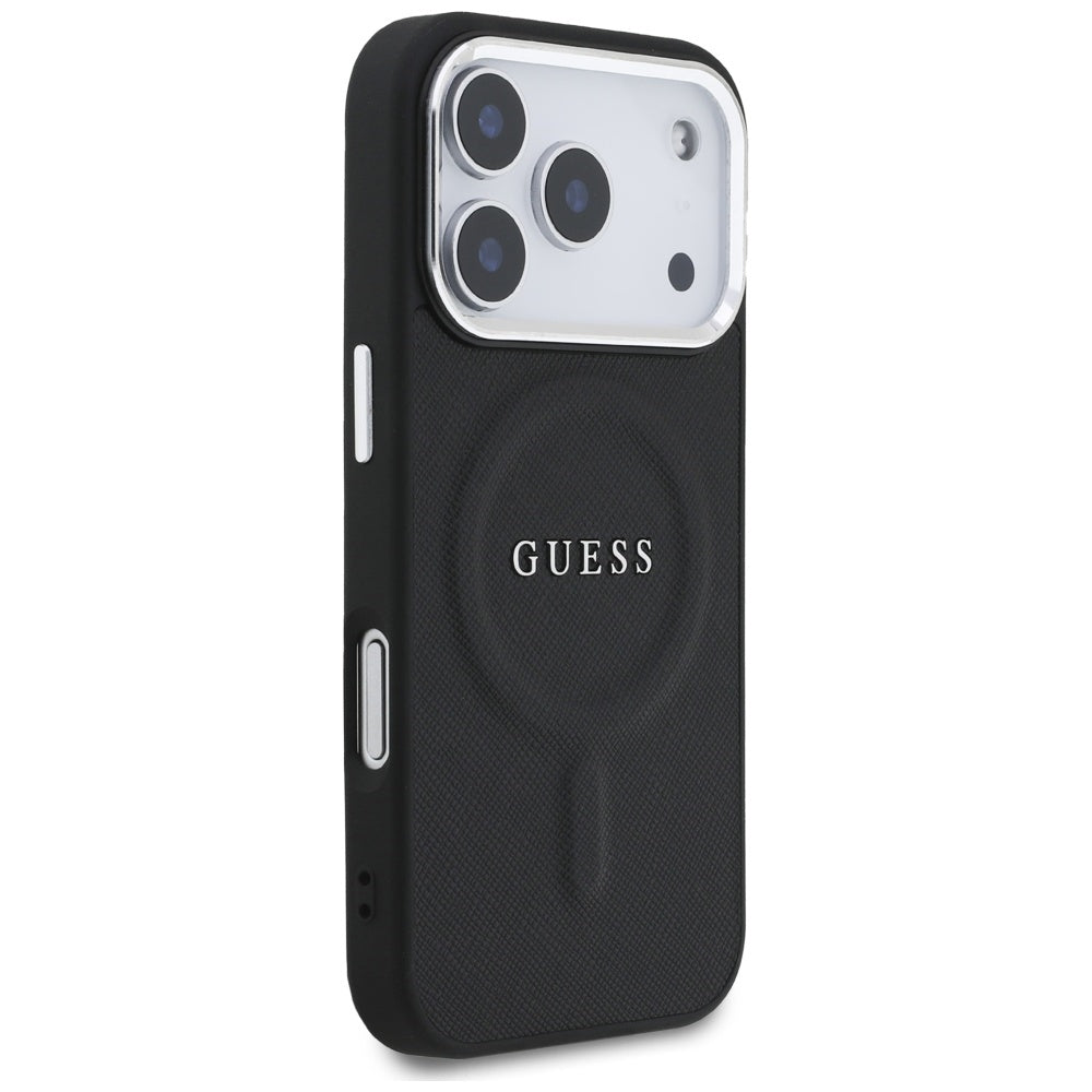 Husa MagSafe pentru Apple iPhone 17 Pro, Guess, Classic Logo, Neagra