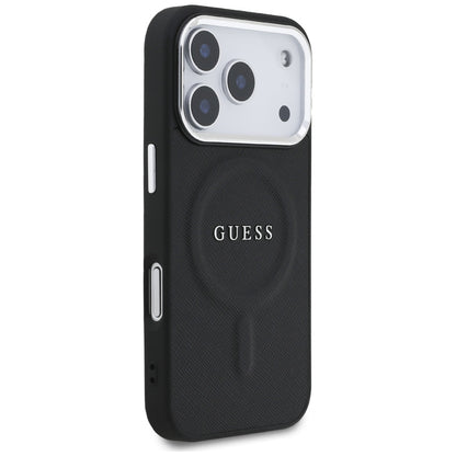 Husa MagSafe pentru Apple iPhone 17 Pro, Guess, Classic Logo, Neagra