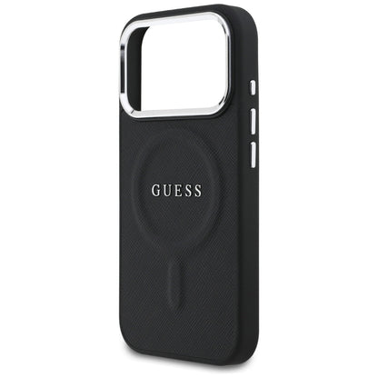 Husa MagSafe pentru Apple iPhone 17 Pro, Guess, Classic Logo, Neagra