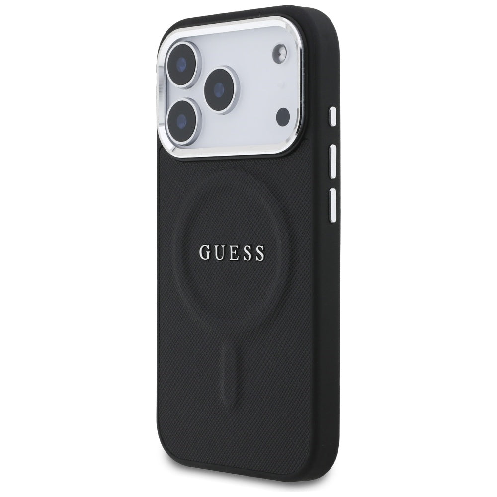 Husa MagSafe pentru Apple iPhone 17 Pro, Guess, Classic Logo, Neagra