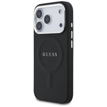 Husa MagSafe pentru Apple iPhone 17 Pro, Guess, Classic Logo, Neagra