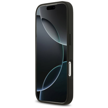 Husa MagSafe pentru Apple iPhone 17 Pro, Guess, Grained Flowers, Neagra