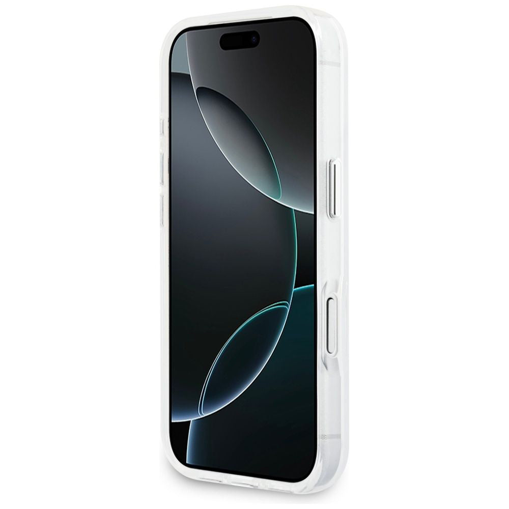 Husa MagSafe pentru Apple iPhone 17 Pro, Guess, IML Gradient Triangle Logo, Transparenta