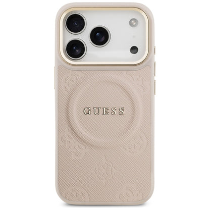 Husa MagSafe pentru Apple iPhone 17 Pro, Guess, Peony Hot Stamp, Roz