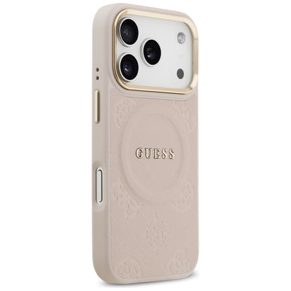Husa MagSafe pentru Apple iPhone 17 Pro, Guess, Peony Hot Stamp, Roz