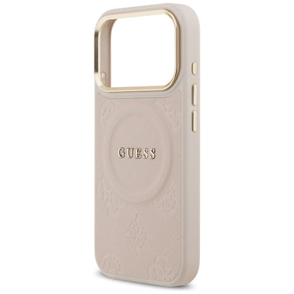 Husa MagSafe pentru Apple iPhone 17 Pro, Guess, Peony Hot Stamp, Roz
