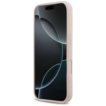 Husa MagSafe pentru Apple iPhone 17 Pro, Guess, Script Metal Logo, Roz Deschis