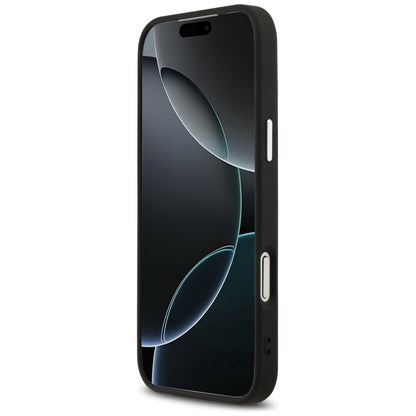 Husa MagSafe pentru Apple iPhone 17 Pro, Guess, Triangle Logo, Neagra Argintie