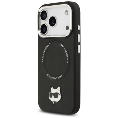Husa MagSafe pentru Apple iPhone 17 Pro, Karl Lagerfeld, Choupette Pin, Neagra