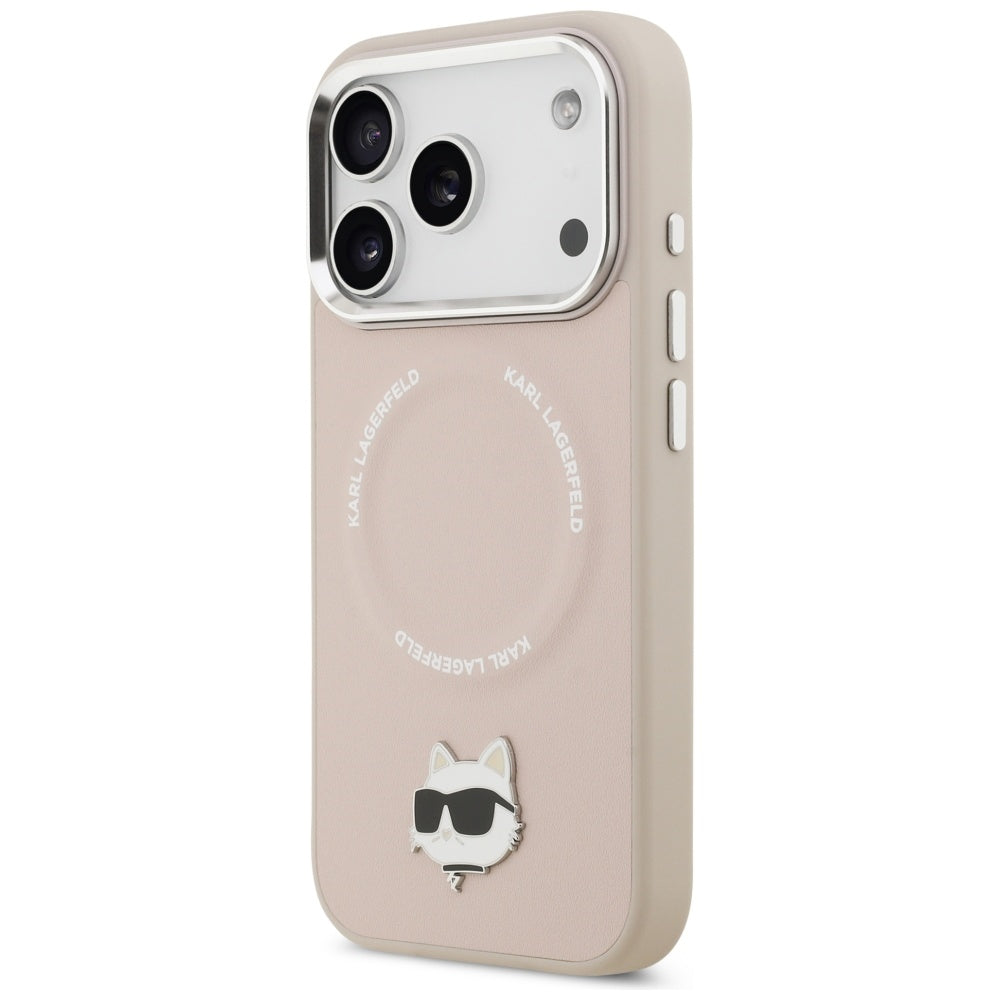 Husa MagSafe pentru Apple iPhone 17 Pro, Karl Lagerfeld, Choupette Pin, Roz