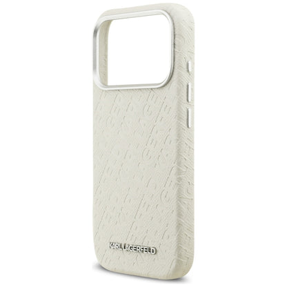 Husa MagSafe pentru Apple iPhone 17 Pro, Karl Lagerfeld, FW Stamped Karl, Bej