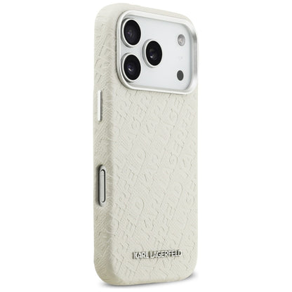 Husa MagSafe pentru Apple iPhone 17 Pro, Karl Lagerfeld, FW Stamped Karl, Bej