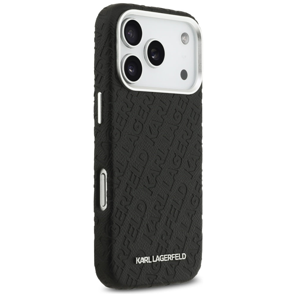 Husa MagSafe pentru Apple iPhone 17 Pro, Karl Lagerfeld, FW Stamped Karl, Neagra