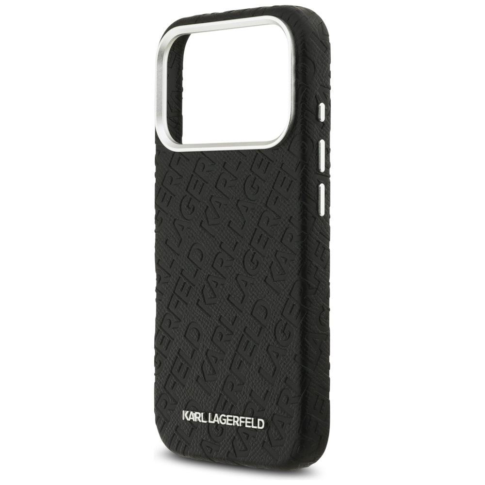 Husa MagSafe pentru Apple iPhone 17 Pro, Karl Lagerfeld, FW Stamped Karl, Neagra