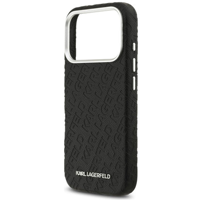 Husa MagSafe pentru Apple iPhone 17 Pro, Karl Lagerfeld, FW Stamped Karl, Neagra