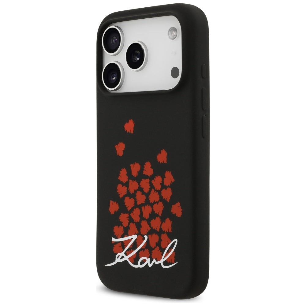 Husa MagSafe pentru Apple iPhone 17 Pro, Karl Lagerfeld, Heart Sign Logo, Neagra