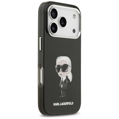 Husa MagSafe pentru Apple iPhone 17 Pro, Karl Lagerfeld, IML Aquarelle Karl Ikonik, Neagra