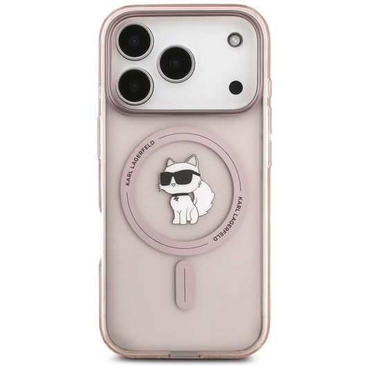 Husa MagSafe pentru Apple iPhone 17 Pro, Karl Lagerfeld, IML Choupette, Roz