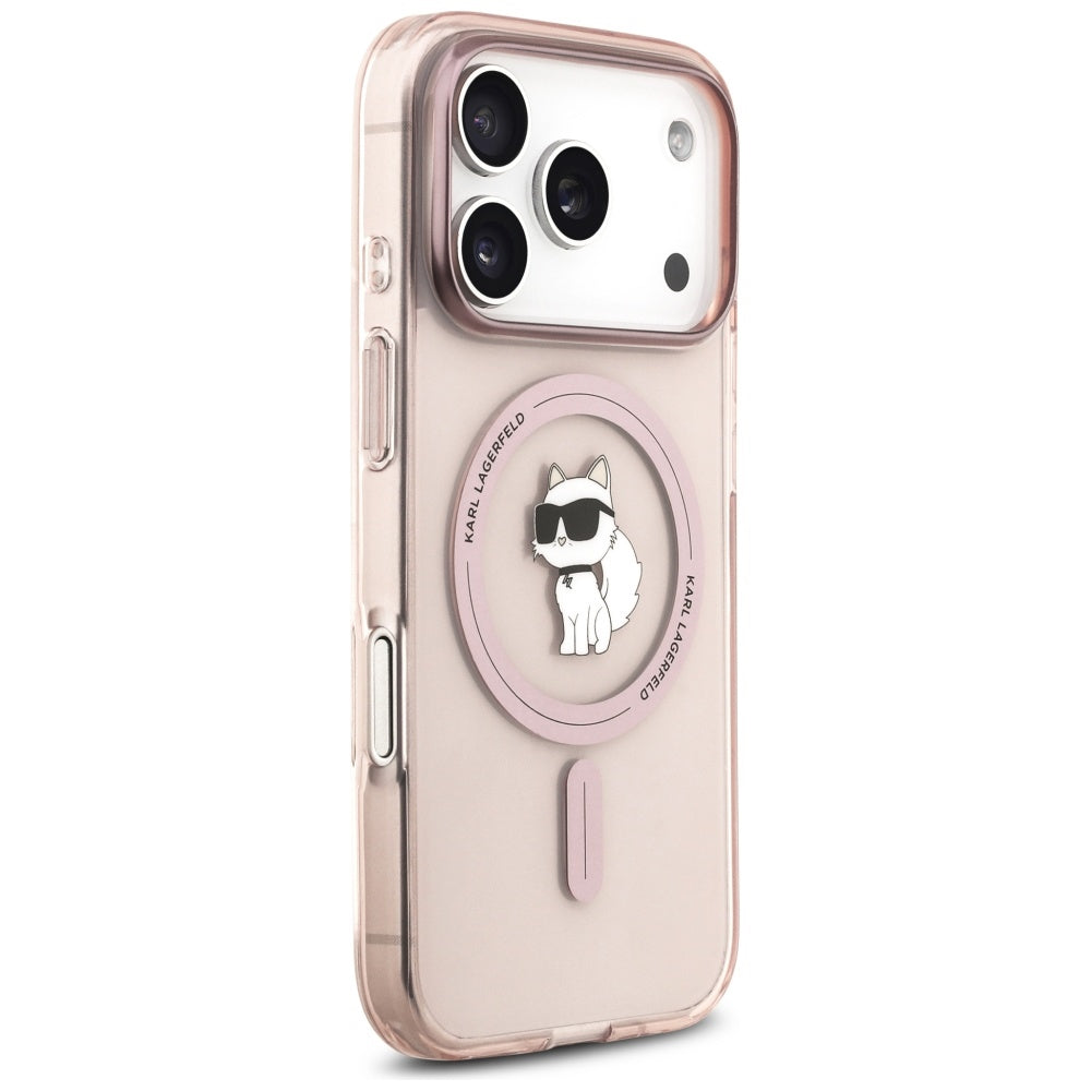 Husa MagSafe pentru Apple iPhone 17 Pro, Karl Lagerfeld, IML Choupette, Roz