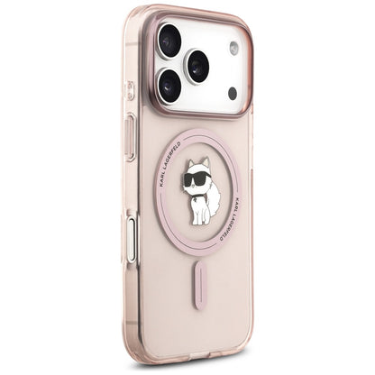 Husa MagSafe pentru Apple iPhone 17 Pro, Karl Lagerfeld, IML Choupette, Roz