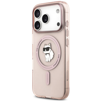 Husa MagSafe pentru Apple iPhone 17 Pro, Karl Lagerfeld, IML Choupette, Roz