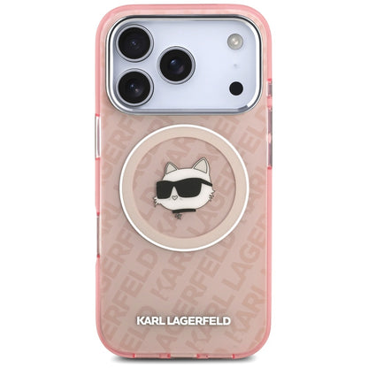 Husa MagSafe pentru Apple iPhone 17 Pro, Karl Lagerfeld, IML Choupette`s Head, Roz