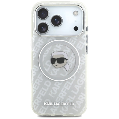 Husa MagSafe pentru Apple iPhone 17 Pro, Karl Lagerfeld, IML Karl`s Head, Gri