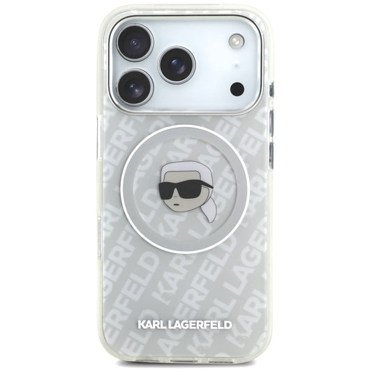 Husa MagSafe pentru Apple iPhone 17 Pro, Karl Lagerfeld, IML Karl`s Head, Gri