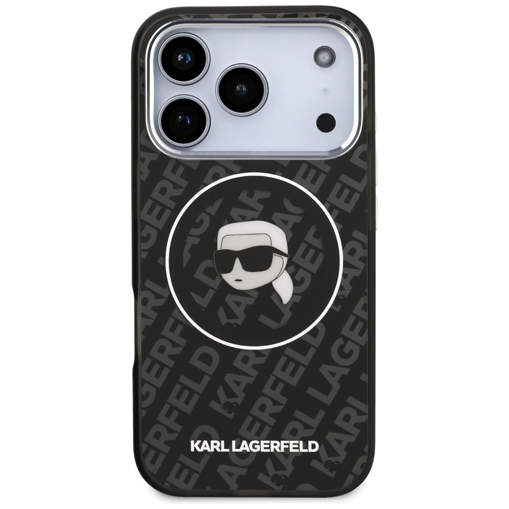 Husa MagSafe pentru Apple iPhone 17 Pro, Karl Lagerfeld, IML Karl`s Head, Neagra